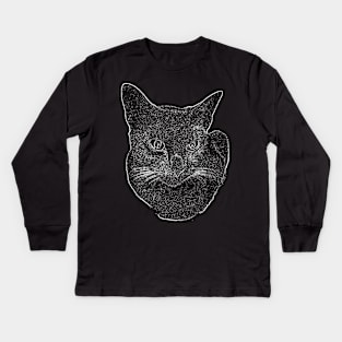 OLIVE OIL THE CAT CREEPY LOGO Kids Long Sleeve T-Shirt